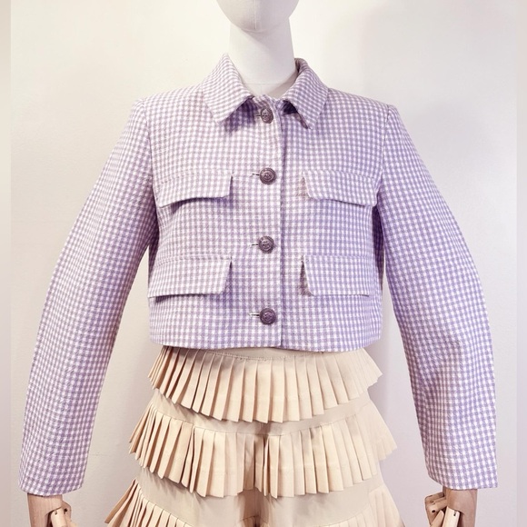 Zara Lilac Checkered Jacket - Picture 1 of 10